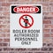 Signmission Boiler Room Authorized Danger Sign, Plastic, 7in W x 10in L, 2PK OS-2PACK-DS-P-710-V-1048 - alternate 5